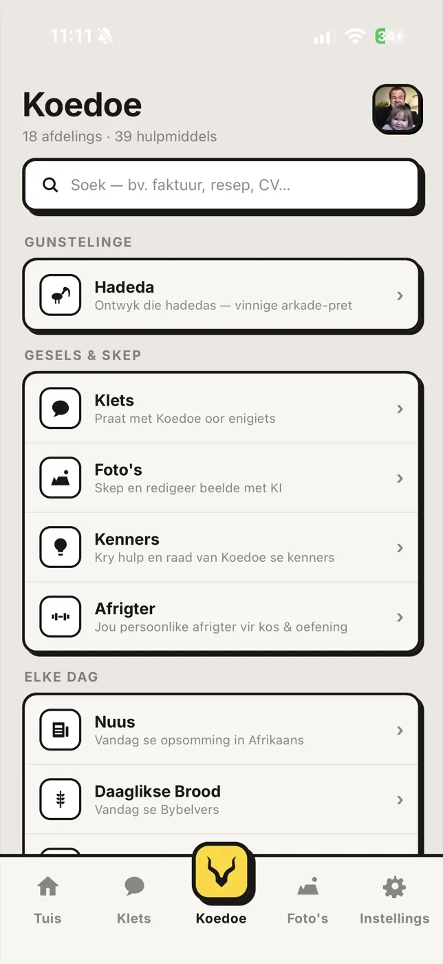 Alles van Koedoe: 18 afdelings en 39 hulpmiddels